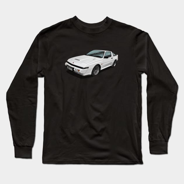 1989 Mitsubishi Starion EX Widebody Turbo in white Long Sleeve T-Shirt by candcretro